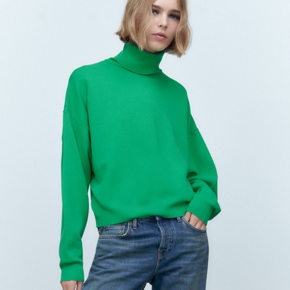 Zara green, oversized sweater